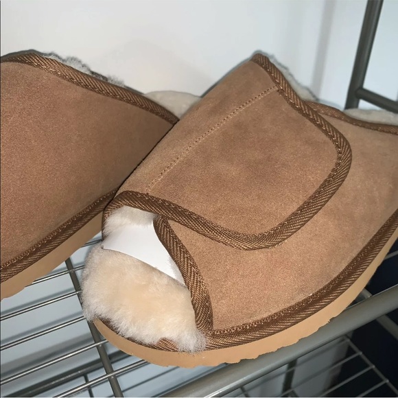 Men’s 13 M VERMONT COUNTRY STORE Sheepskin Adjustable Scuff Slippers 72420 NEW - Picture 3 of 12